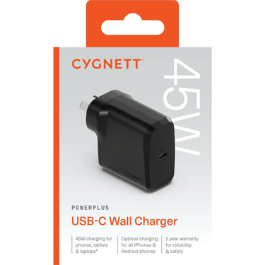 Cygnett Powerplus 45W Multiport Wall Charger AU - black